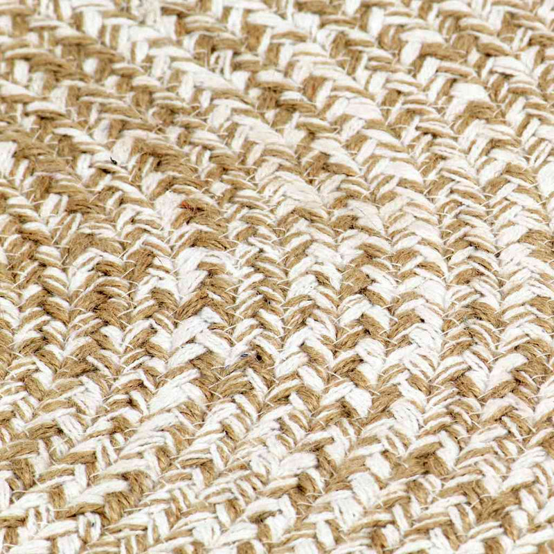 Covor manual, alb și natural, 90 cm, iută