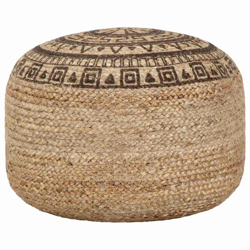 Taburet lucrat manual, maro, 45 x 30 cm, iută