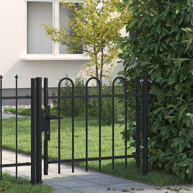 Poartă de gard cu o singură ușă BOXTEL cu capac tip cerc 100 x 75 cm