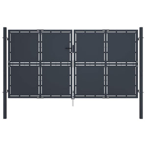 Poartă de grădină din oțel 300x175 cm antracit