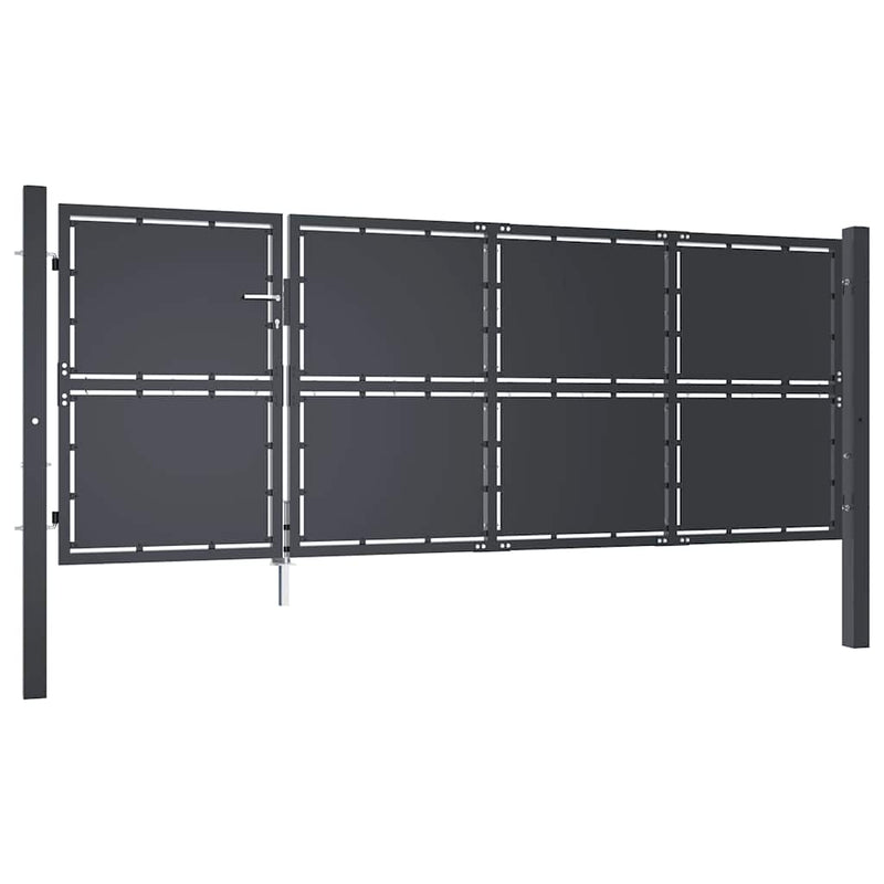 Poartă de grădină din oțel 350x125 cm antracit