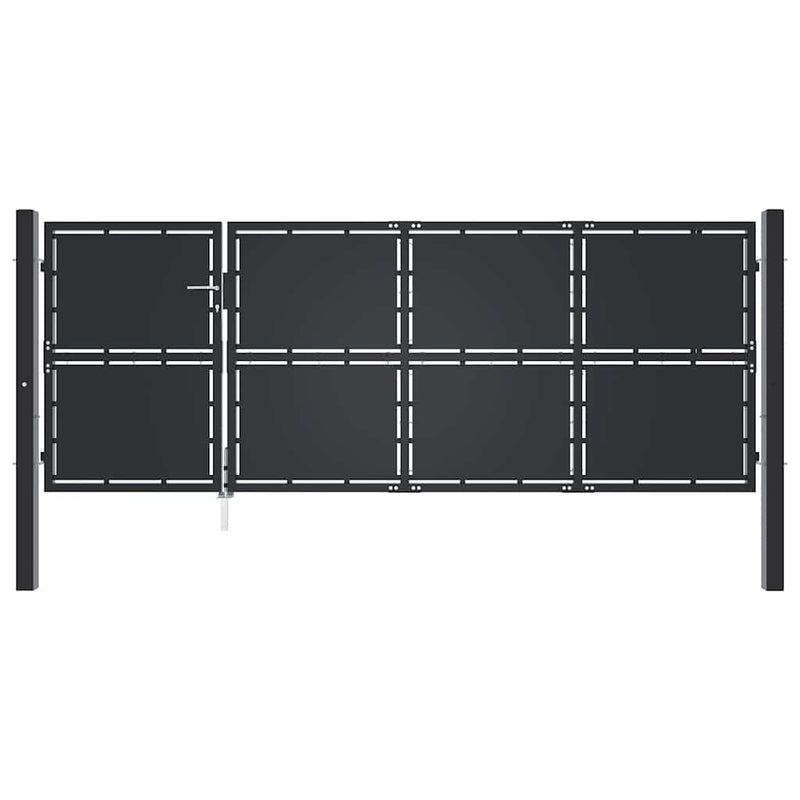 Poartă de grădină din oțel 350x125 cm antracit