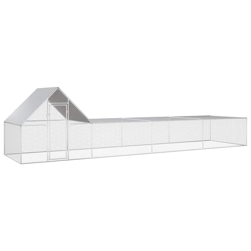Coteț pentru păsări, 8 x 2 x 2 m, oțel galvanizat