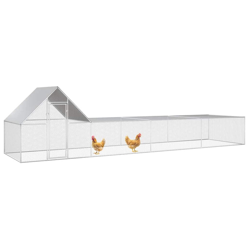 Coteț pentru păsări, 8 x 2 x 2 m, oțel galvanizat