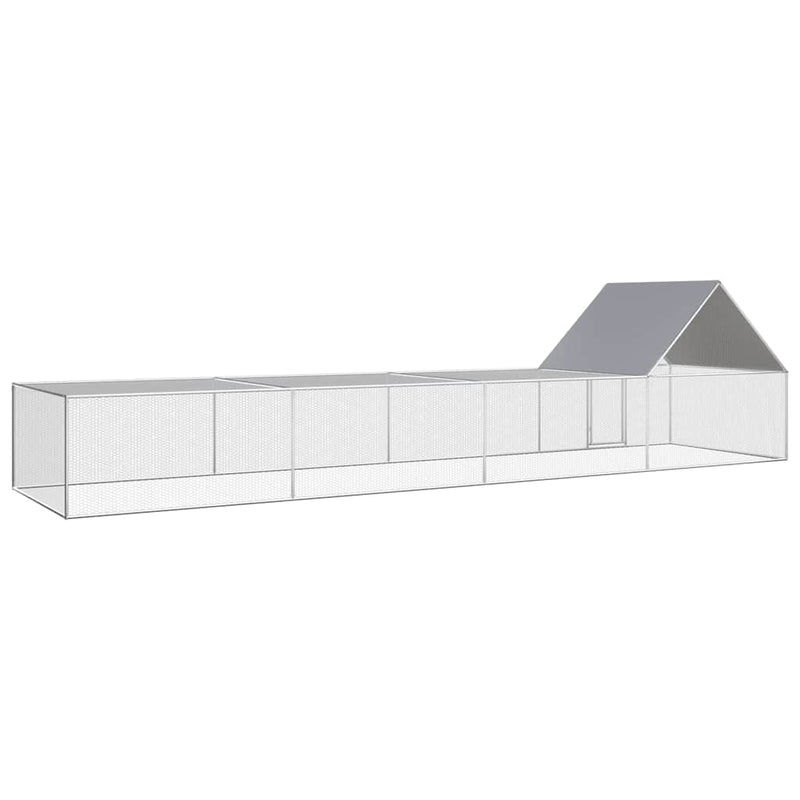 Coteț pentru păsări, 8 x 2 x 2 m, oțel galvanizat