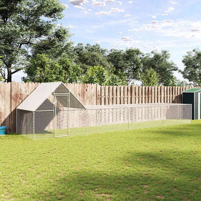 Coteț pentru păsări, 8 x 2 x 2 m, oțel galvanizat