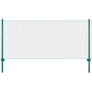 Gard din plasă de sârmă cu stâlpi, verde, 25 x 0,75 m, oțel