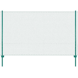 Gard din plasă de sârmă cu stâlpi, verde, 25 x 2 m, oțel