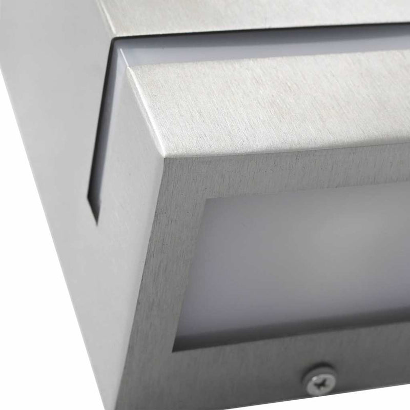 Lămpi de perete de exterior 2 buc. argintiu 35 W dreptunghiular