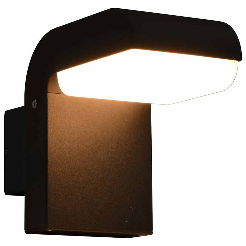 Lampă de perete cu LED de exterior, negru, 9 W, oval