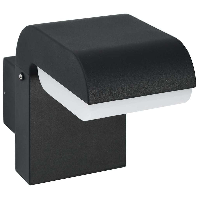 Lampă de perete cu LED de exterior, negru, 9 W, oval