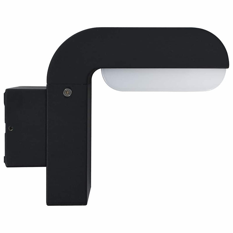 Lampă de perete cu LED de exterior, negru, 9 W, oval
