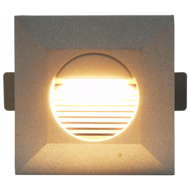 Lămpi de perete LED de exterior, 6 buc., argintiu, 2 W, pătrat