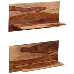 Rafturi de perete, 2 buc., 58x26x20 cm, lemn masiv de acacia