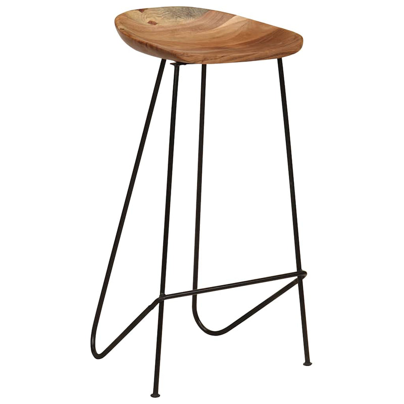 Scaune de bar, 2 buc., lemn masiv de acacia