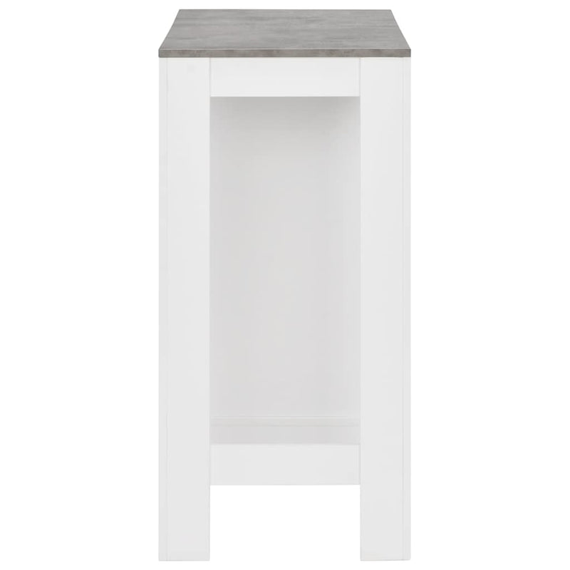 Masă de bar cu raft, alb, 110 x 50 x 103 cm