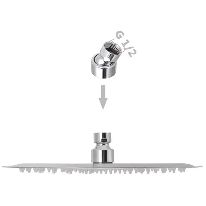 Cap de duș tip ploaie, 2 buc., Ø 25 cm, oțel inoxidabil