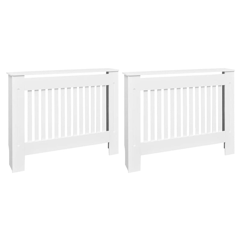Mască de calorifer, 2 buc., alb, 112 cm, lemn prelucrat