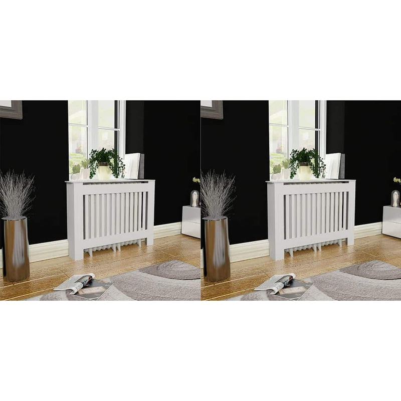 Mască de calorifer, 2 buc., alb, 112 cm, lemn prelucrat