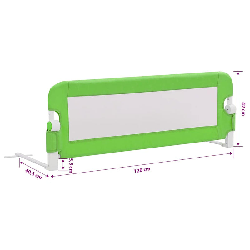 Balustradă de protecție pat copii, verde, 120x42 cm, poliester