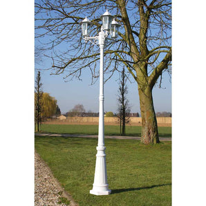 Felinar de grădină Kingston cu 3 brațe 215 cm Alb