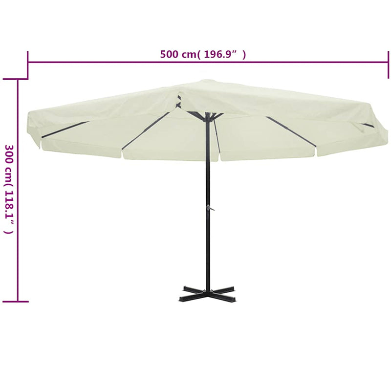 Umbrela Samos 500cm, aluminiu, Alb