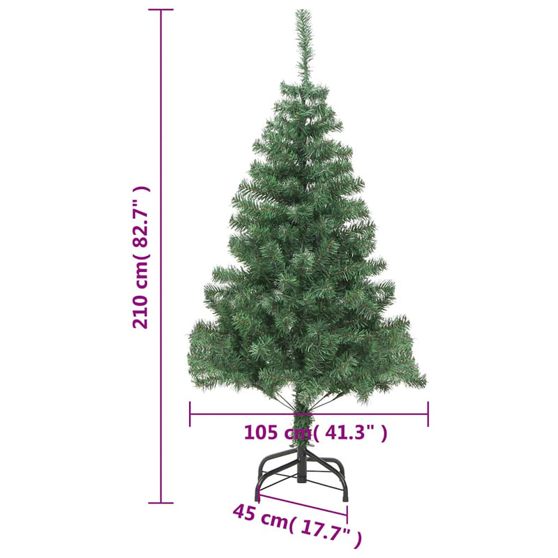 Brad de Crăciun artificial, suport din oțel, 210 cm, 910 ramuri