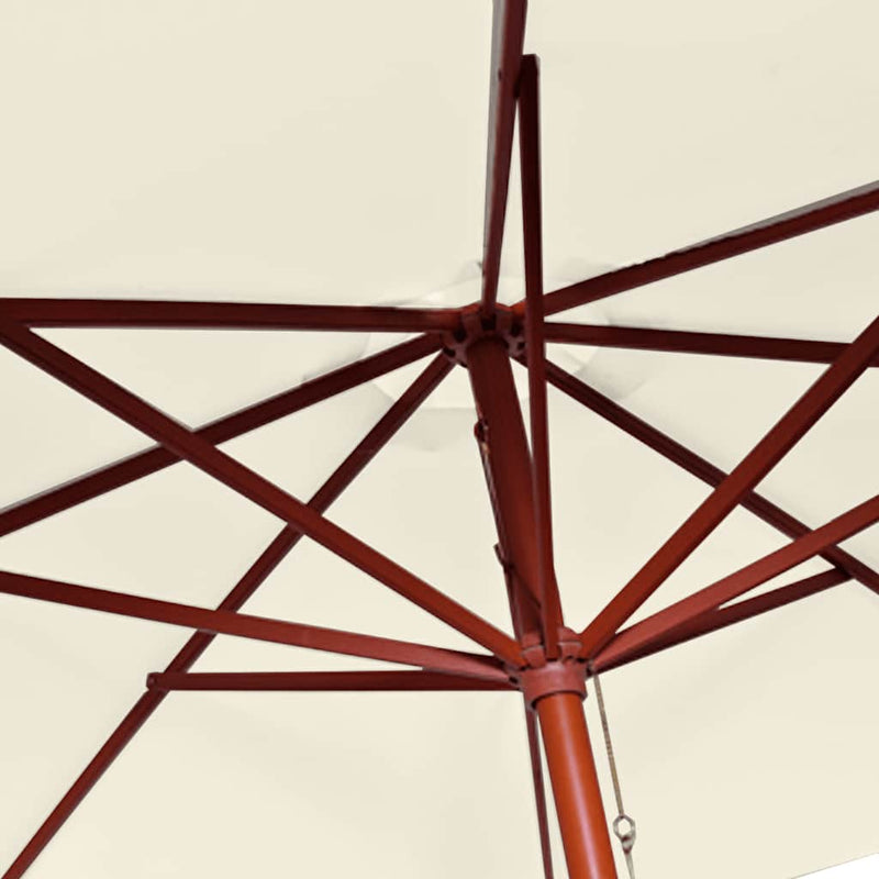 Umbrelă de soare, 300 x 258 cm, alb nisipiu
