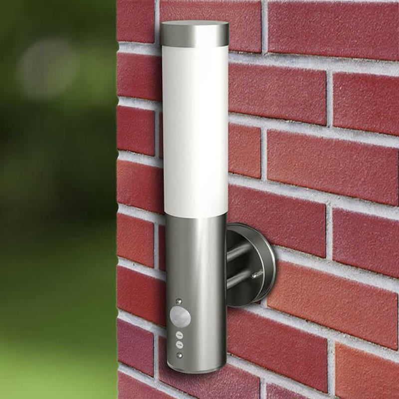 Lămpi de perete pentru exterior 2 buc. cu senzor de mișcare din oțel inoxidabil