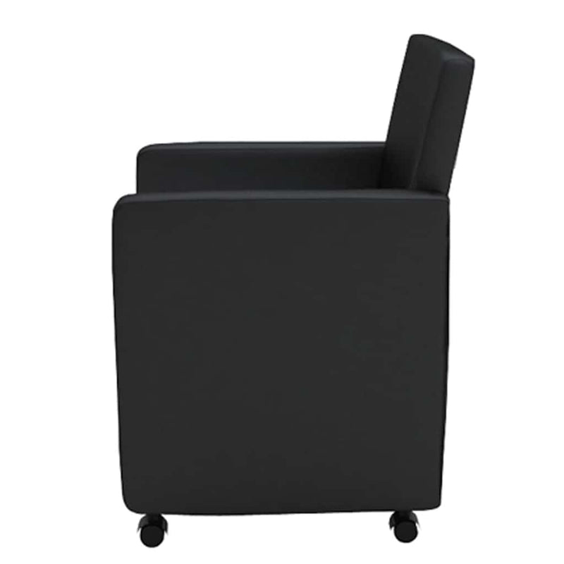 Scaune de sufragerie, 6 buc., negru, piele ecologică