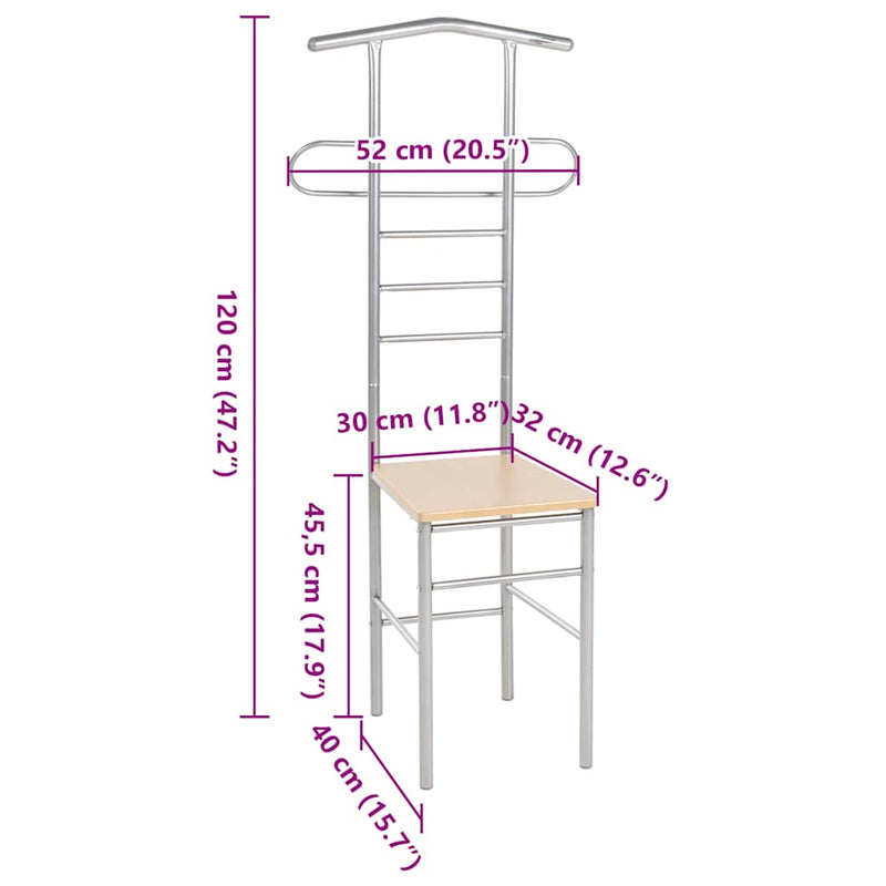Scaune valet pentru domni, 2 buc., metal