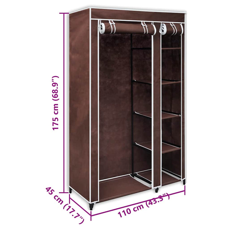 Dulap pentru haine, material textil, maro
