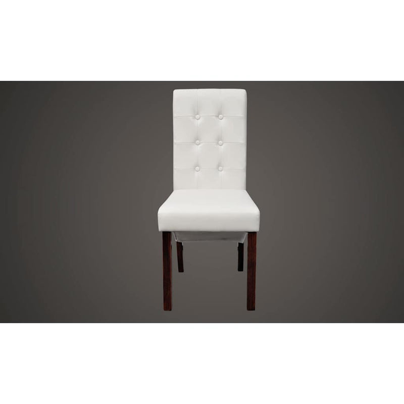 Scaune de bucătărie, 4 buc., alb, piele ecologică