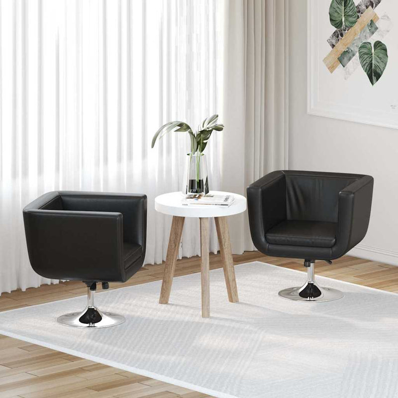 Scaune de bar, 2 buc., piele artificială, negru