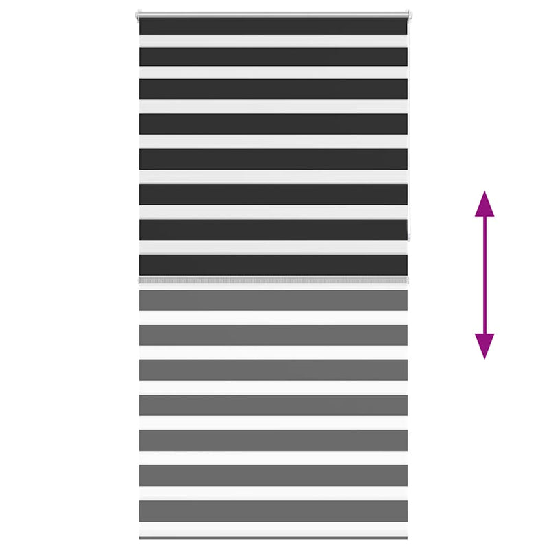 Jaluzea Zebră 120,9x230 cm Lățime material 116,7 cm negru