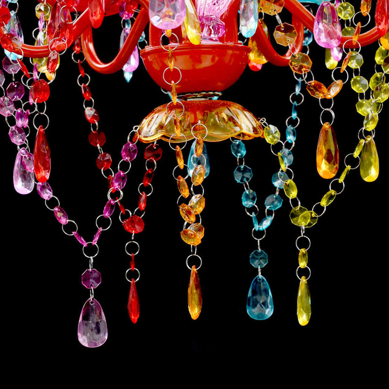 Lustră Cristal Artificial pentru 5 becuri Multicoloră