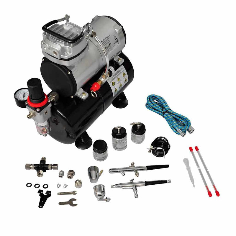 Airbrush Set compresor aerograf cu 2 pistoale