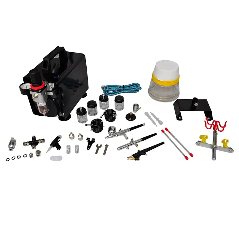 Set compresor aerograf cu 3 pistoale