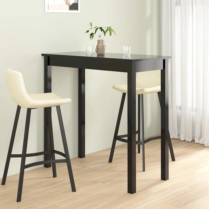 Masă de bar MDF, negru, 115x55x107 cm