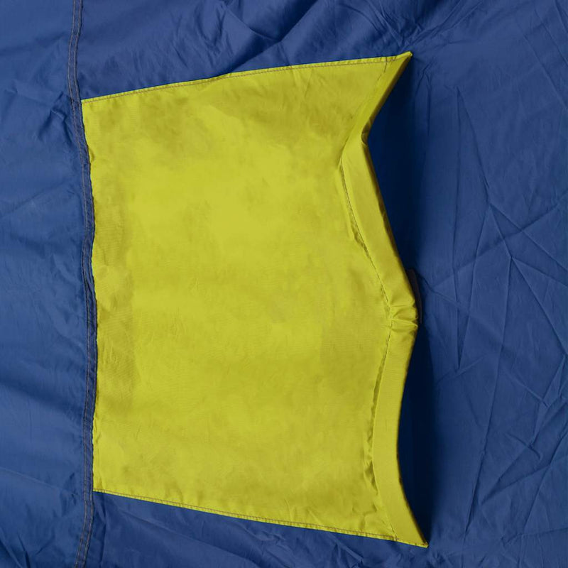 Cort camping material textil, 9 persoane, albastru și galben