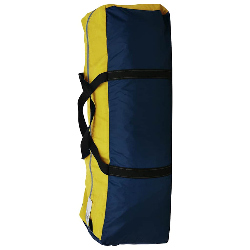 Cort camping material textil, 9 persoane, albastru și galben