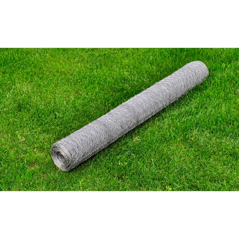 Plasă de sârmă pentru găini, argintiu, 25 x1 m, oțel galvanizat