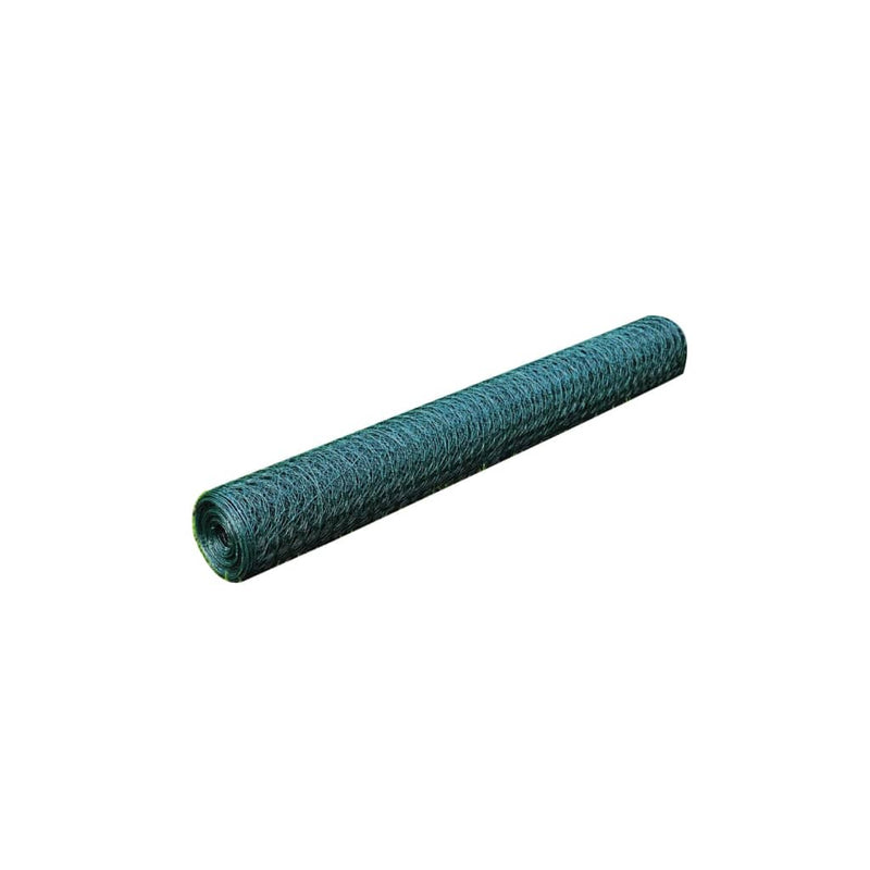 Plasă de sârmă găini, verde, 25 x 0,75 m, cu înveliș PVC