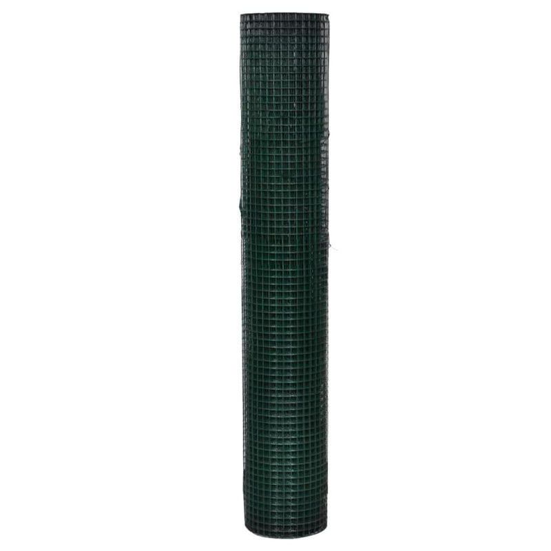 Plasă de sârmă găini, verde, 10 x 1 m, oțel galvanizat cu PVC