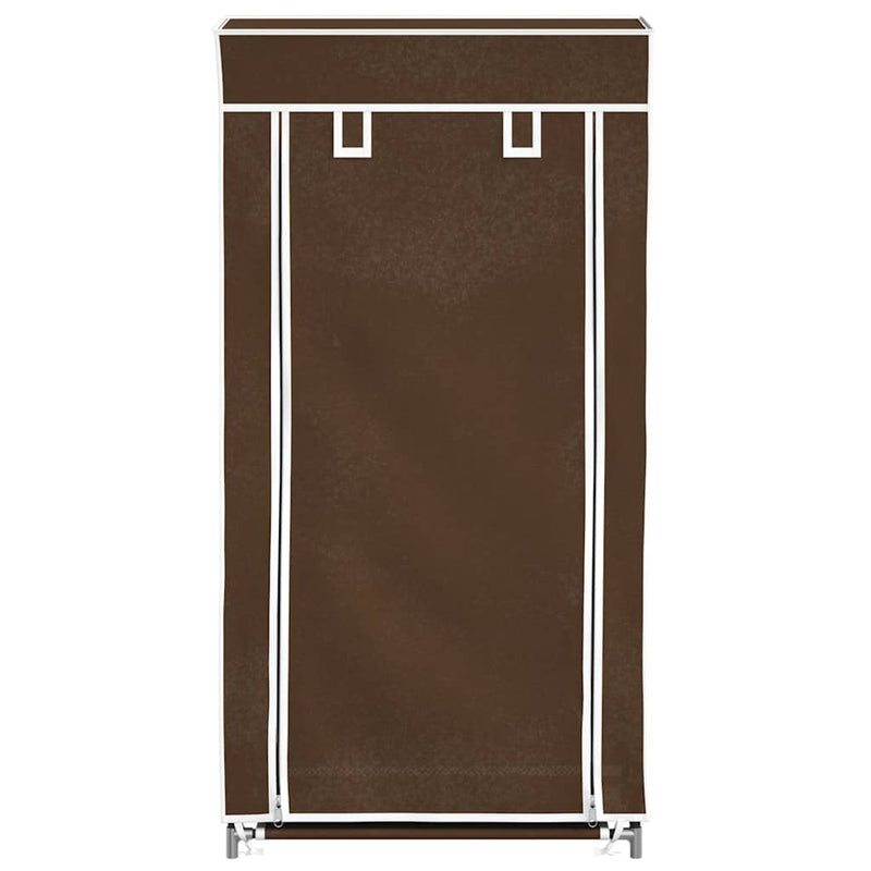 Dulap pantofi din material textil cu capac, maro, 58x28x 106 cm