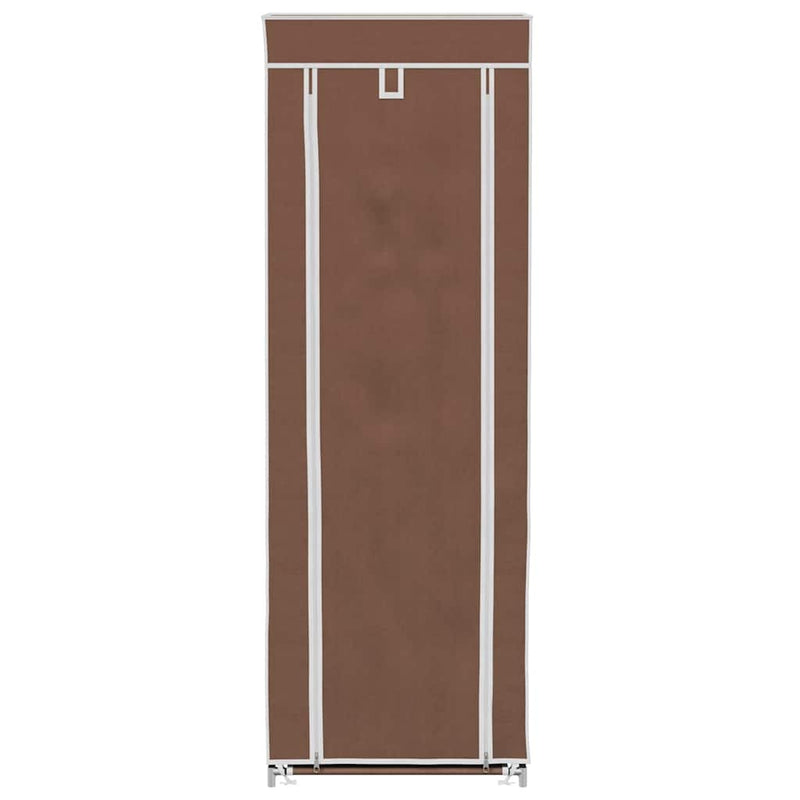 Dulap pantofi material textil, cu capac, maro, 57x29x162 cm