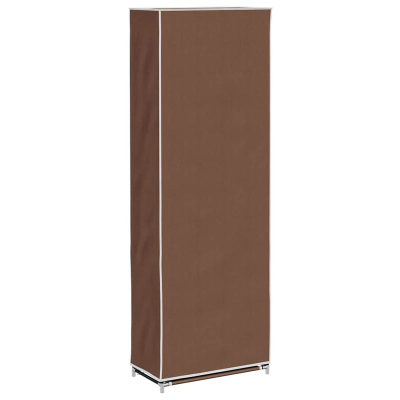 Dulap pantofi material textil, cu capac, maro, 57x29x162 cm