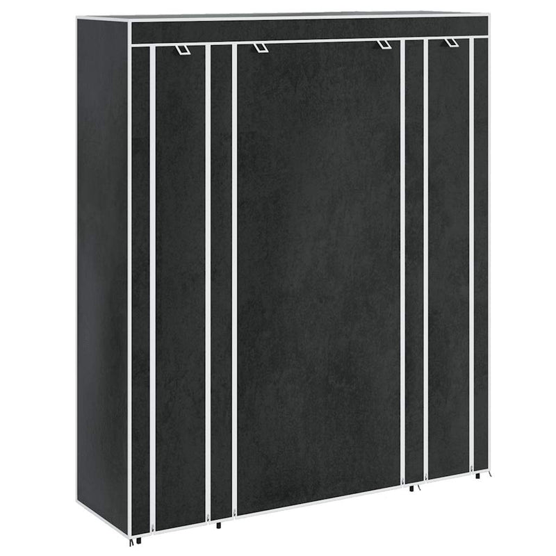 Dulap material textil compartimente și tije 45x150x176 cm negru