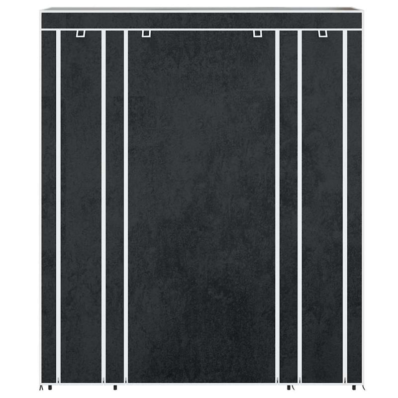 Dulap material textil compartimente și tije 45x150x176 cm negru