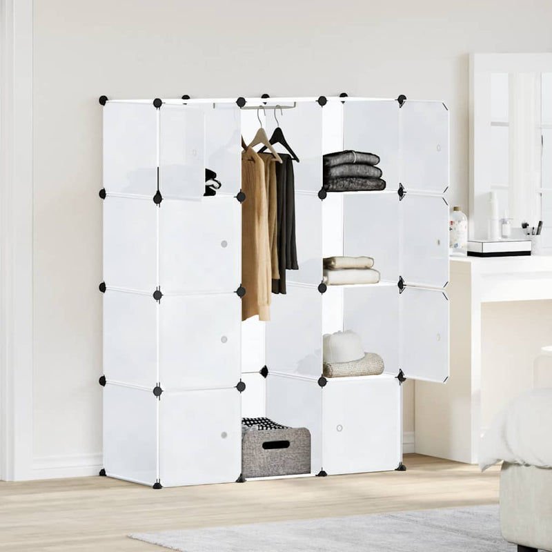Dulap modular cu 9 compartimente, 109x36,5x143 cm, alb